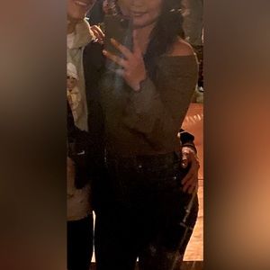 SHEIN Privé Marled Off The Shoulder Tee